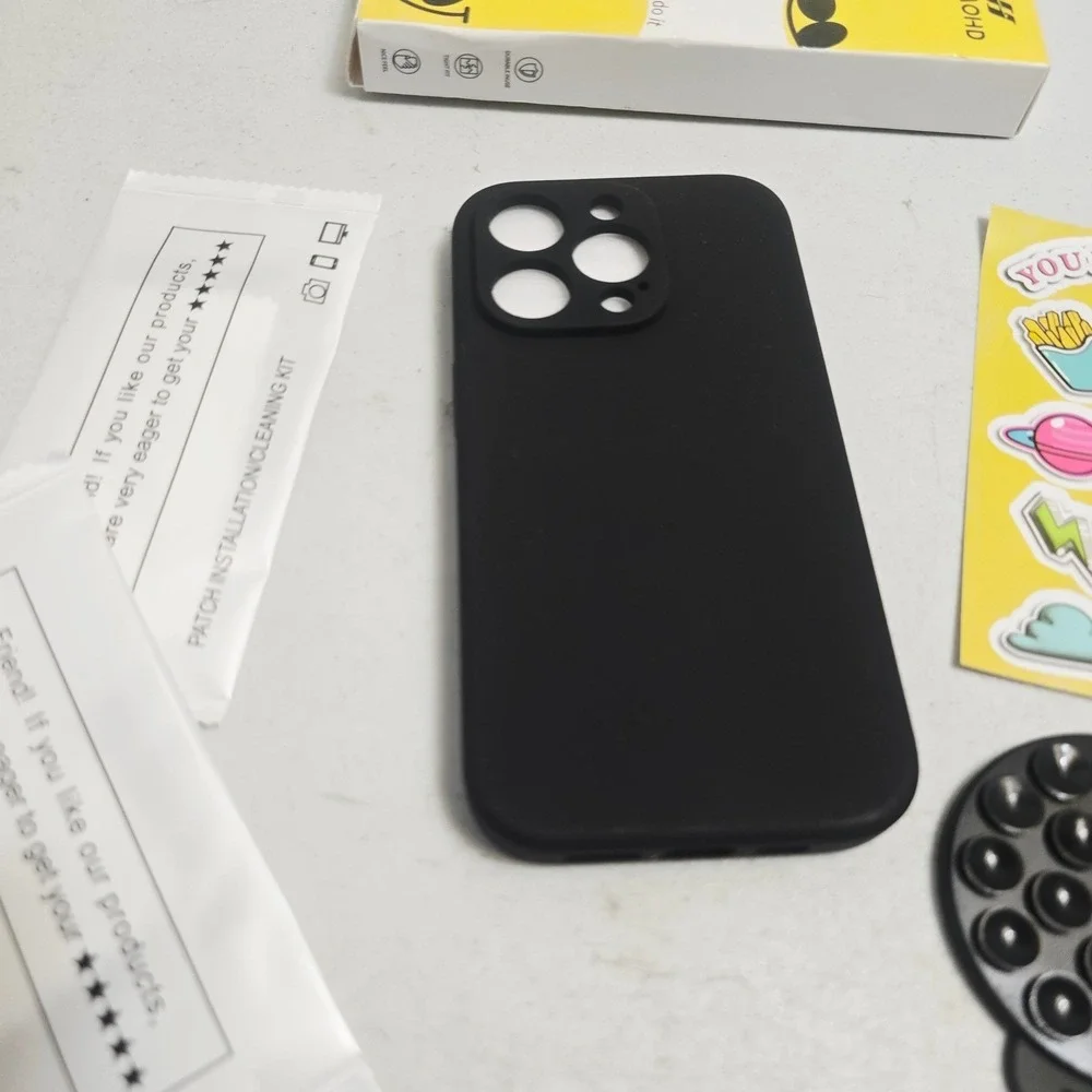 HSAOHD Silicone Case for iPhone 14 Pro 6.1 Black Protective Cover